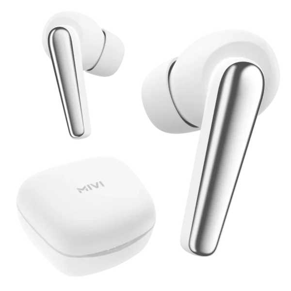 Mivi Duopods N5 TWS Earbuds with AI Noise Cancellation (white, 13mm Driver, MIVIEBDUOPODSN5)